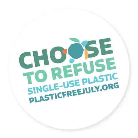 Circle containing the worlds plasticfreejuly.org choose to refuse single-use plastic