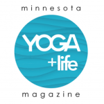 MN Y0ga + Life magazine logo with a blue circle